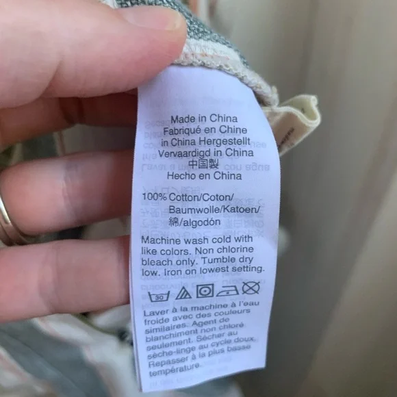 Madewell V-Neck Tie Waist Striped Jumper Size 0
White Blue Pink & Tan - Picture 9 of 9